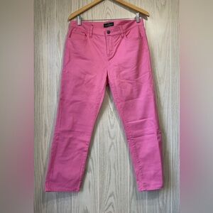 Ralph Lauren Classic Straight Cropped Pink Denim Jeans Size 10